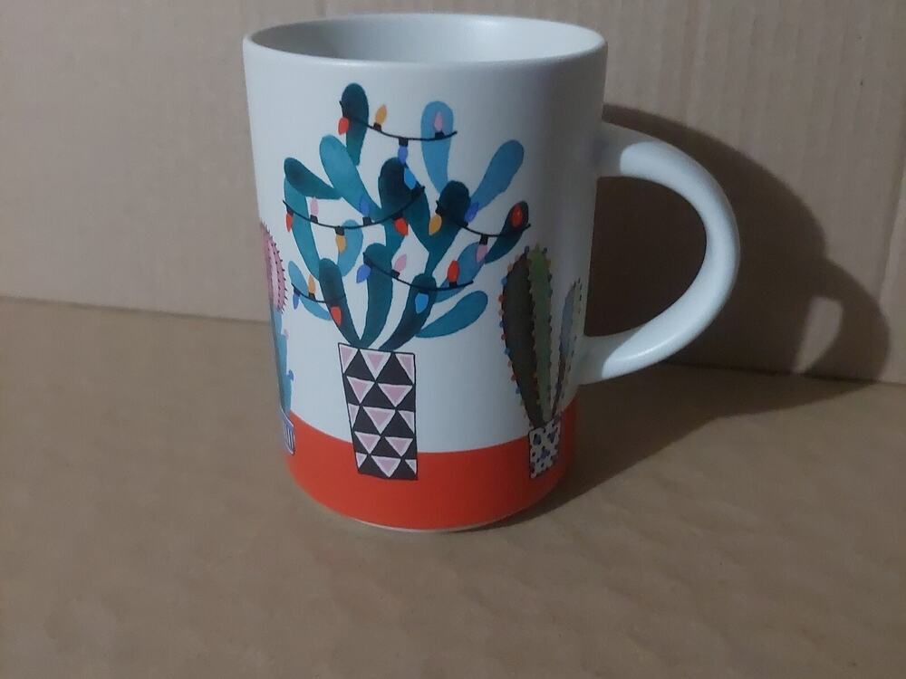 Starbucks Holiday Cactus Mug Christmas Lights 2017 12 oz Coffee Cup Desert Xmas